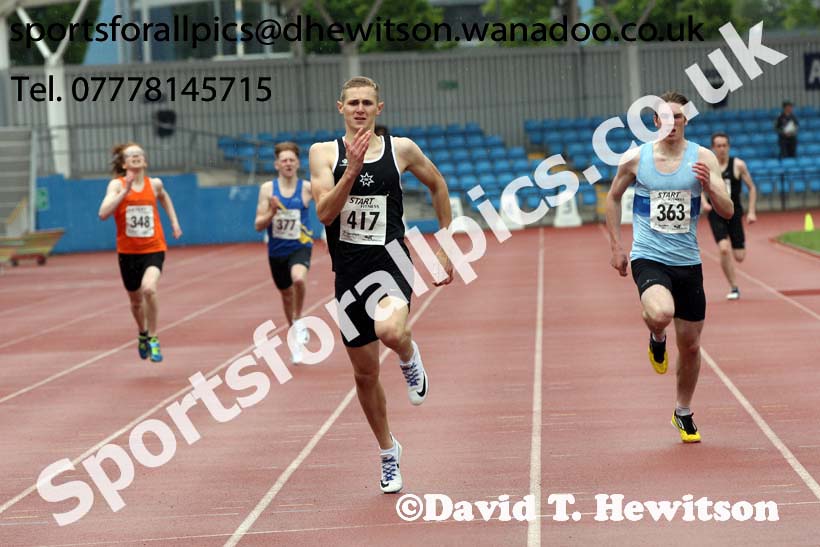 Mens under-20s 400 metres, Northern Championships, Sport City, Manchester. Photo: David T. Hewitson/Sports for All Pics
